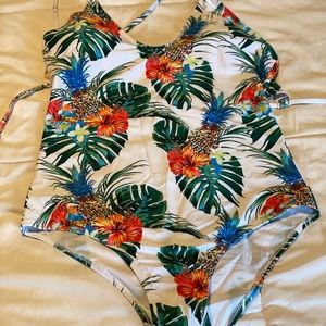 LALAVAVA one piece tropical swimsuit. NWOT